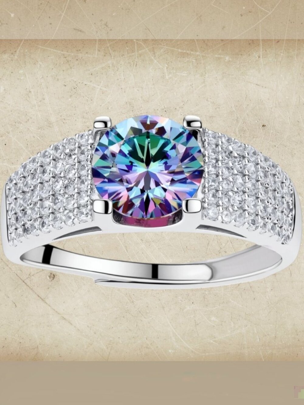 Simply Savvy 2ct Moissanite Prism Ring Sterling Silver